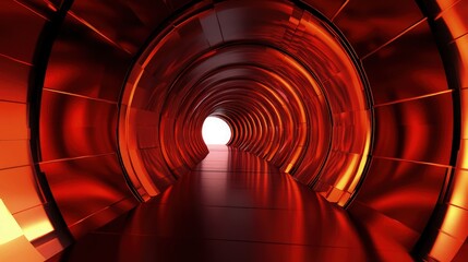 Wall Mural - red light tunnel background.
