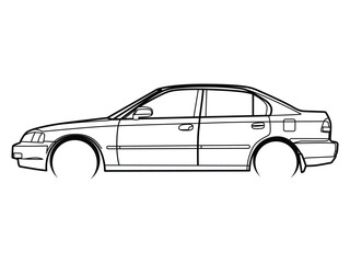 Car line art illustration metal silhouette art