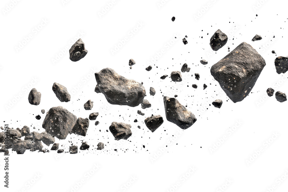 Breathtaking View of an Asteroid Field Isolated on a transparent ...