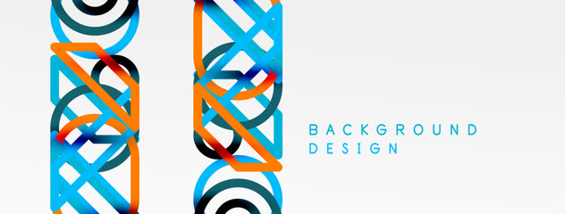 Poster - Abstract background - colorful circle lines technology or business digital template