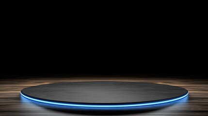 Poster - A visually striking circular design featuring luminous blue lights against a dark backdrop, evoking a sci-fi atmosphere