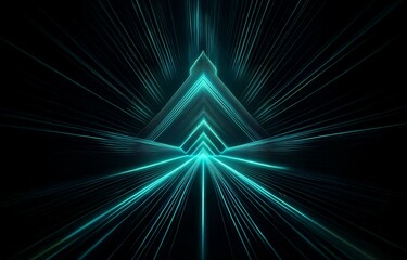 Aufkleber - abstract background featuring a bright turquoise light shining through a dark, geometric structure.