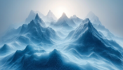 Wall Mural - mountain peak, snow, water, landscape, beauty in nature generated by ai