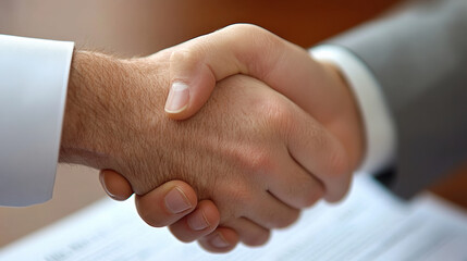 close up of handshake symbolizing agreement and partnership