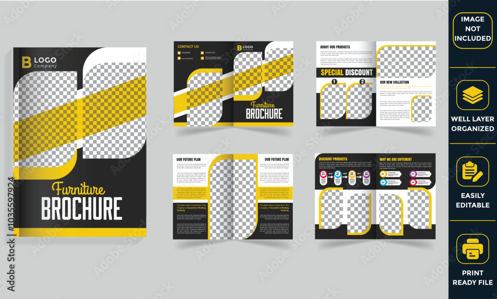 Furniture Catalog Layout Multipurpose company product brochure design