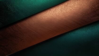 Poster - High-Contrast Metallic Gradient Texture. Dynamic Copper and Emerald Rippled Surface with Fine Horizontal Waves, Perfect for Modern Abstract Backgrounds, Luxury Branding, and Futuristic Tech Designs