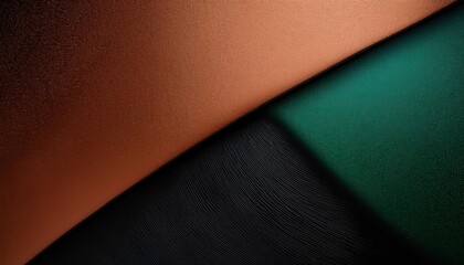 Poster - High-Contrast Metallic Gradient Texture. Dynamic Copper and Emerald Rippled Surface with Fine Horizontal Waves, Perfect for Modern Abstract Backgrounds, Luxury Branding, and Futuristic Tech Designs