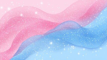 Wall Mural - sparkling pink blue abstract waves background with glitter