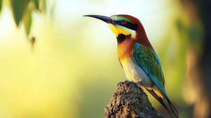 bee eater in italy. a stunning bird in nature capturing its prey