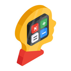 Sticker - Conceptual flat design icon of mathematician 

