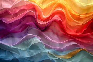 Canvas Print - Vibrant Waves of Colorful Fabric Flowing Elegantly