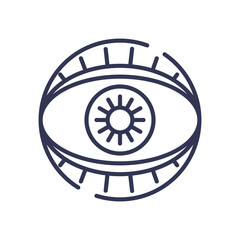 Wall Mural - illustration of an eye with a sun, symbolizing clarity and insight.