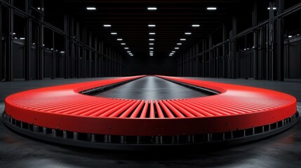 Poster - Automated Sorting System in Warehouse for Package Handling, 3D illustration
