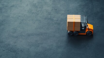 Poster - Forklift Unloading Cargo in a Modern Warehouse Setting, 3D illustration