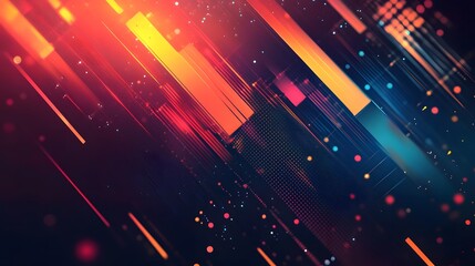 Poster - Abstract geometric shape technology digital hi tech concept background. Space for your text. 