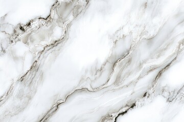 Poster - A high-resolution panoramic view of smooth, light marble stone texture with soft gray veining, offering a serene and natural pattern for elegant backgrounds