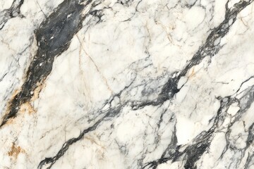 Poster - A high-resolution panoramic view of smooth, light marble stone texture with soft gray veining, offering a serene and natural pattern for elegant backgrounds