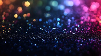Wall Mural - colorful blurred lights creating rainbow effect on dark background