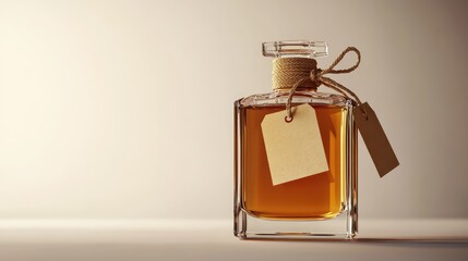 Elegant Glass Perfume Bottle with Simple Tag