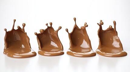 Poster - Chocolate Paint Splashes Create Vibrant Brown Hues Generative AI