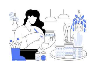 Wall Mural - diy pots isolated cartoon vector illustrations.
