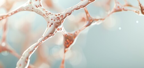 Aufkleber - Close-up view of delicate cells forming intricate structures, showcasing a blend of colors in a microscopic environment.