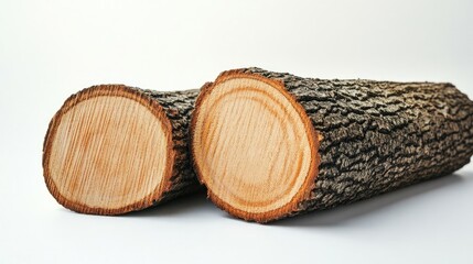 Poster - Wooden Tree Logs Cut and Prepared for Lumber or Crafts Display Generative AI