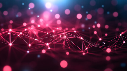 Poster - Technology digital cyberspace data network connection perspective view illustration background
