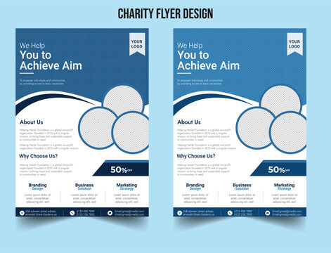 Modern Charity Flyer Design for Fundraising Events and Non-Profit Awareness Campaigns