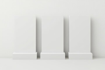 Poster - The retractable banners are displayed on a white background. A 3D rendering is shown for illustration purposes.