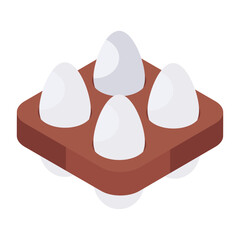 Poster - Eggs tray icon, editable vector

