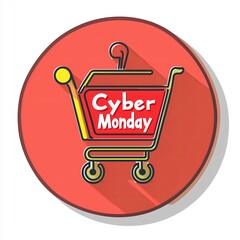 An illustration of a shopping cart icon with the text 