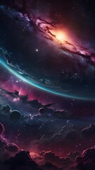 Wall Mural - astronomy inspired art: vibrant patterns of stars and planets