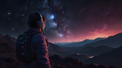 Wall Mural - cosmic exploration: abstract astronomy backgrounds of the universe