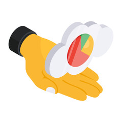 Sticker - Premium design icon of cloud analytics 

