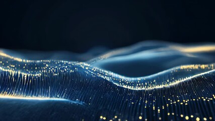 Fototapete - Waves flow with sparkling particles, creating an enchanting ambiance