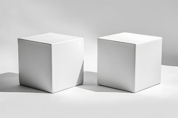 Canvas Print - Minimalist White Cubes on a Light Background