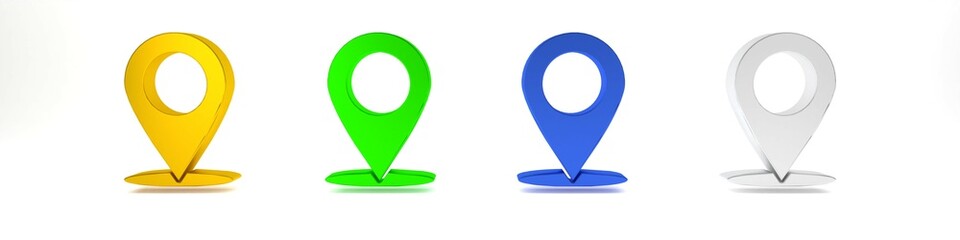 Poster - colorful map pin icon isolated on white background. navigation, pointer, location, map, gps, directi