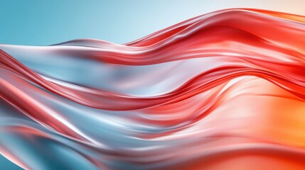 Poster - Exquisite abstract art showcasing vibrantly colored waves in red and blue, symbolizing fluidity and energy through harmonious blending of hues and motion.
