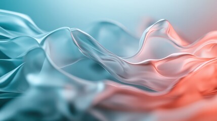 Poster - a mesmerizing depiction of abstract silk-like fabric in soft hues, capturing the essence of graceful