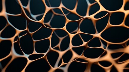 Poster - a close-up view of an intricate network resembling cellular structures, showcasing interconnected fo