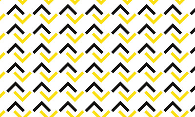 Poster - abstract seamless repeatable black yellow arrow pattern.