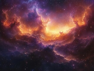 Wall Mural - vast, infinite deep space filled with stars, galaxies, and nebulae, presenting a breathtaking view of the cosmos, inspiring a sense of wonder and exploration of the universe beyond our world