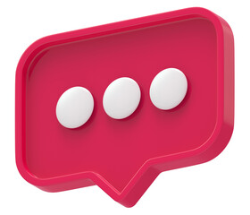 Poster - 3d shape chat social media notification rectangle icon isolated transparent background 3D rendering