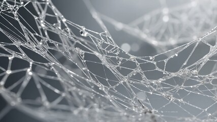 spider web with dew drops