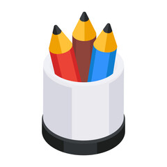 Poster - Modern design icon of pencil holder

