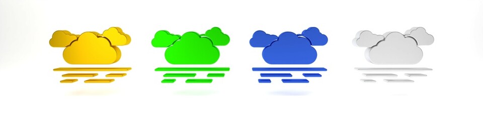 Poster - Colorful Cloud icon isolated on white background. Minimalism concept. 3D render illustration