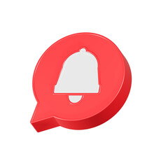 Leinwandbilder - Notification bell 3d red color symbol 