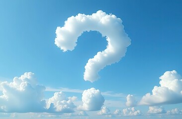 Wall Mural - unique question mark shaped cloud in the sky , sky, cloud, question mark, shape, unique, curiosity, 