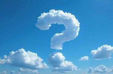 Wall Mural - unique question mark shaped cloud in the sky , sky, cloud, question mark, shape, unique, curiosity, 